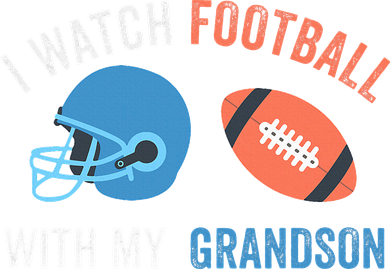 I Watch Football With Grandson Vintage Football Lover Sports Doddie Hoodie