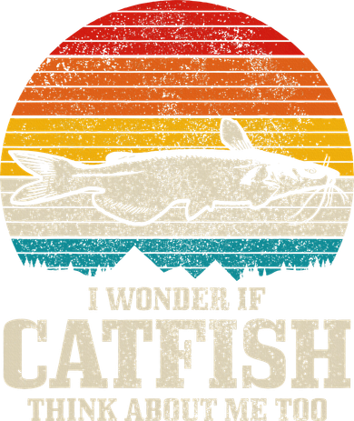 I Wonder If Catfish Think About Me Vintage Funny Catfishing Women's T-Shirt