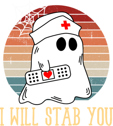 I Will Stab You Ghost Nurse Retro Funny Halloween For Nurses Gift Doddie Hoodie