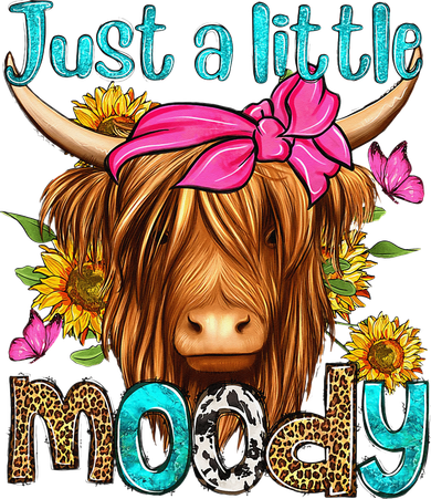 Just A Little Moody Cute Western Highland Cows Lover Farming Women's Dry Zone Grid Polo