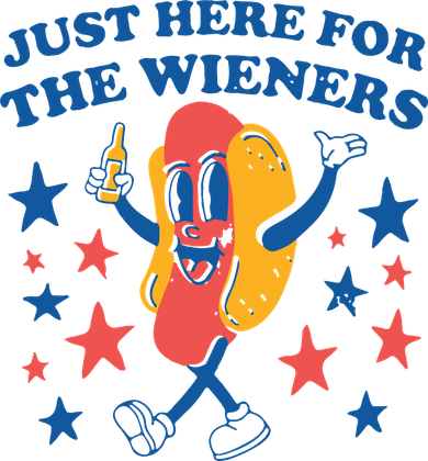 Just Here For The Wieners 4th Of July Funny Hot Dot Women's Sweatshirt