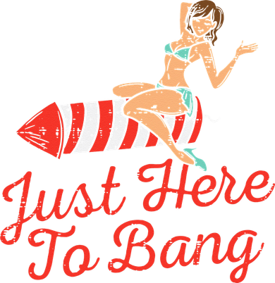 Just Here To Bang Fireworks Funny 4th of July Women's Dry Zone Grid Polo