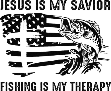 Jesus Is My Savior Fishing Is My Therapy American Flag Women's Sweatshirt