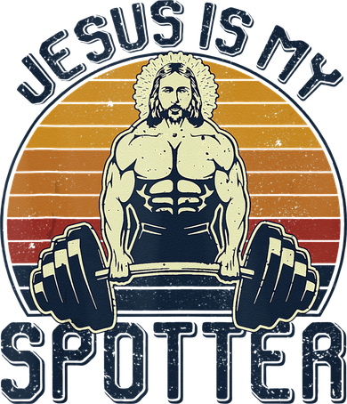 Jesus Is My Spotter Funny Christian Weightlifting Gym Button