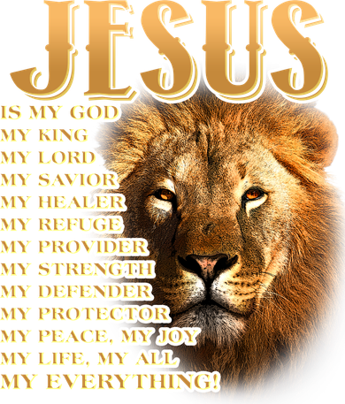 Jesus Is My God My King Lion Tote Bag
