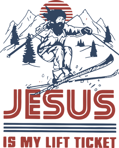 Jesus Is My Lift Ticket Retro Skiing Funny God Baby Bodysuit