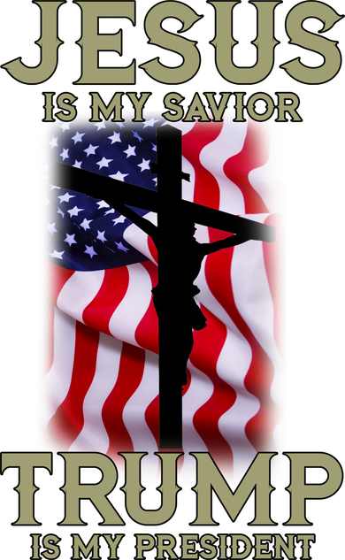 Jesus Is My Savior Trump Is My President American Cross Kids T-Shirt