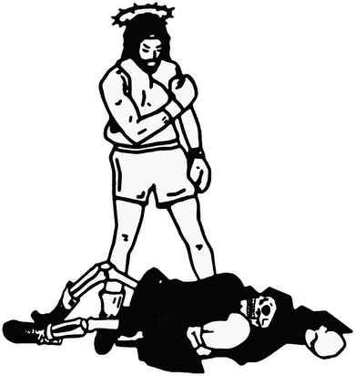 Jesus Knockout Grim Reaper X Jesus Conquers Death Boxing Kids T-Shirt