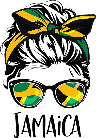 Jamaica  Messy Bun Jamaican Flag Jamaican Kids Sweatshirt