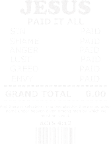 Jesus Paid It All Receipt Coaster