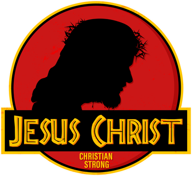 Jurassic Jesus Christ Christian Faith Button
