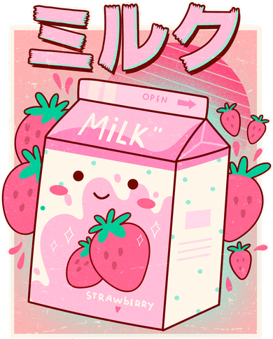 Cute Kawaii Japanese Strawberry Milk Women's Tank Top