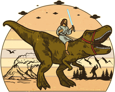 Jesus Riding T-Rex Dinosaur Funny Vintage Kids Sweatshirt
