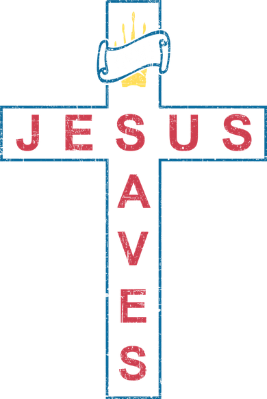 Jesus Saves Christian Slogan Cross Polo