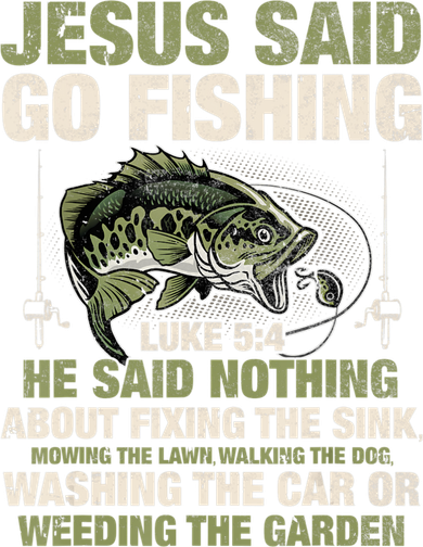 Jesus Said Go Fishing Fish Story Bible Angling Bass Fishing 11oz C Handle Ceramic Mug