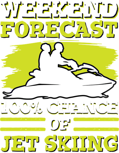 Jet Skier Lover Weekend Forcast 100% Chance Of Jet Skiing Funny Gift Kids T-Shirt