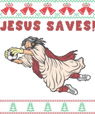 Jesus Saves Soccer Goal Keeper Ugly Christmas Sweater Gift Toddler T-Shirt