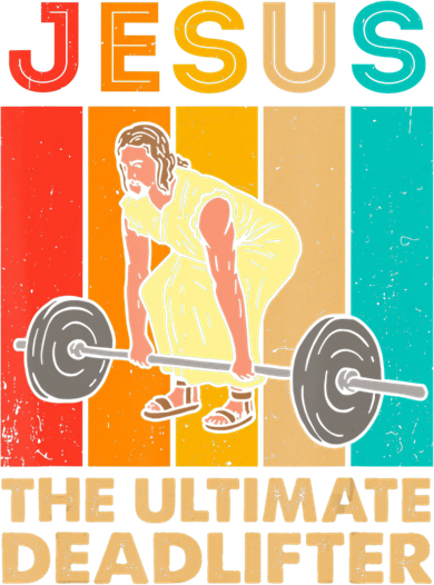 Jesus The Ultimate Deadlifter Vintage Gym Christian Kids T-Shirt