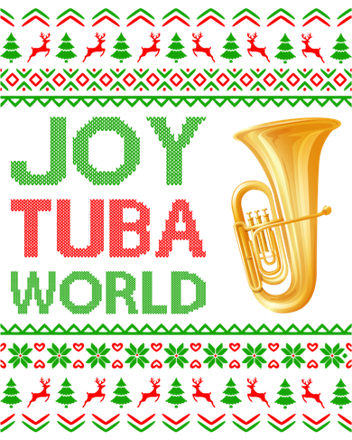 Joy Tuba World Music Lover Xmas Gift Ugly Tuba Christmas Gift Women's T-Shirt