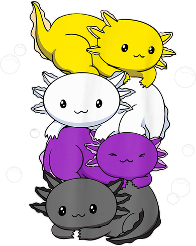 Kawaii Axolotl Pile Nonbinary Flag LGBTQ Ornament