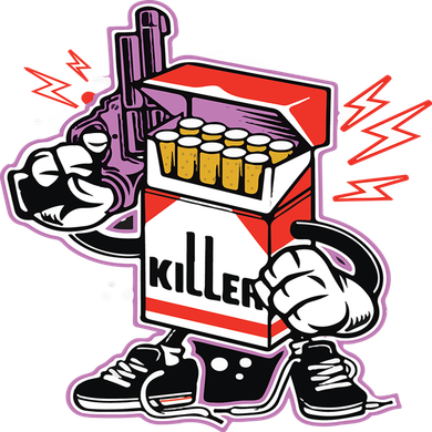Killer Anti Smoking Cigarettes Funny Graffiti Cartoon Kids T-Shirt