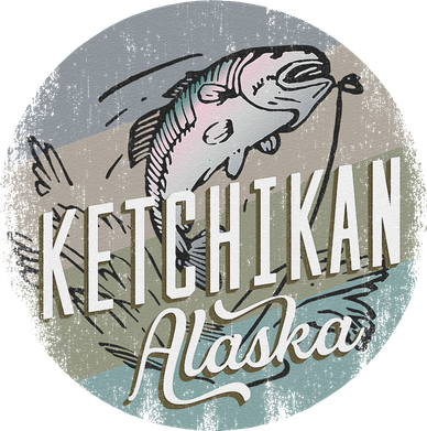 Ketchikan Alaska Souvenir Fishing Gift Vintage Style Salmon Kids Sweatshirt
