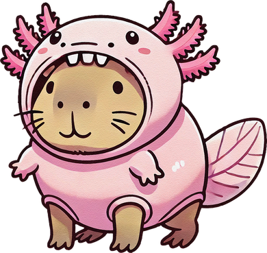 Kawaii Capybara Axolotl Kids T-Shirt