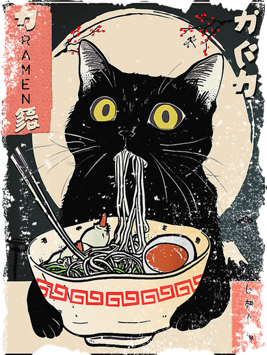 Kawaii Cat Eating Ramen Noodles Funny Anime Gift Women's Tank Top