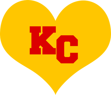 KC Football Heart Kansas City Fan Toddler Long Sleeve