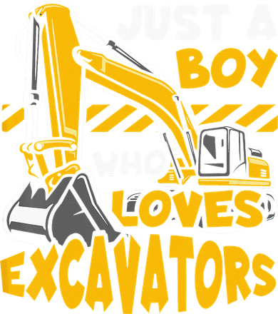Kids Construction Vehicle Just A Boy Who Loves Excavators Kids T-Shirt