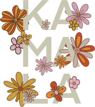 Kamala Flowers Groovy Retro Cute Gift Button