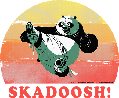 Kung Fu Panda Skadoosh Circle Portrait Baby Bodysuit