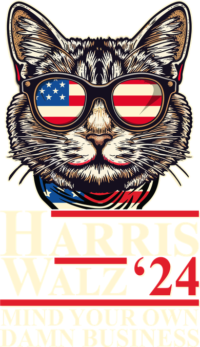 Kamala Harris Tim Walz 2024 Mind Your Own Damn Business Patriotic Cat Hat