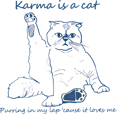 Karma Is A Cat Purring In My Lap Cause It Loves Me Cat Love Kids T-Shirt