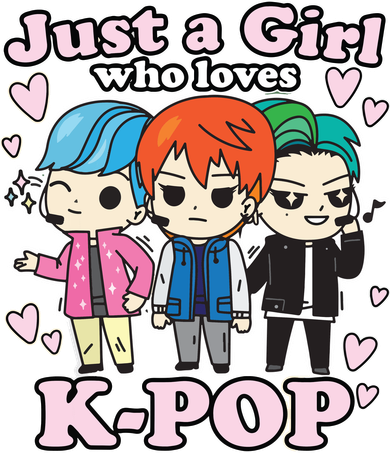 KPop Just A Girl Who Loves KPop Korean Pop Band Kids T-Shirt