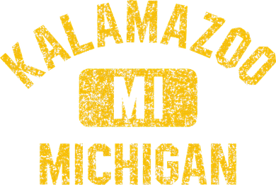 Kalamazoo MI Michigan Gym Style Distressed Amber Print Women's T-Shirt