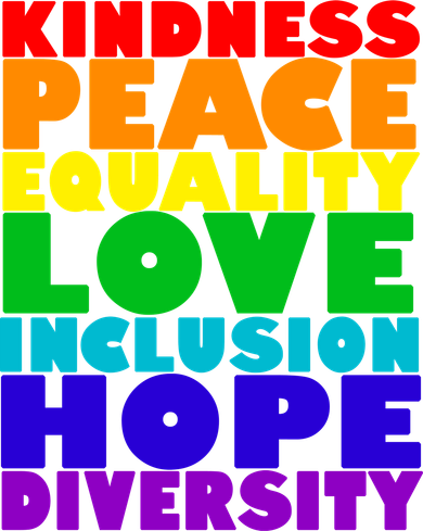 Kindness Peace Equality Love Inclusion Hope Diversity Toddler T-Shirt