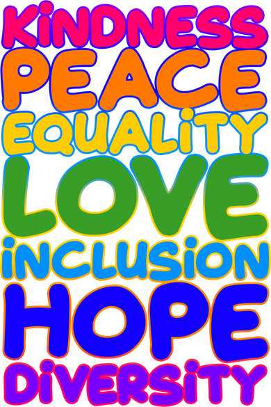 Kindness Peace Equality Love Inclusion Hope Diversity Rainbow Toddler T-Shirt