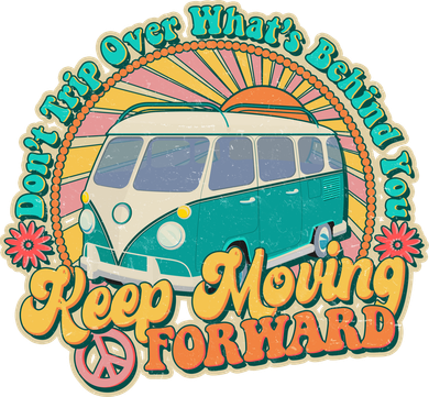 Vintage Retro VW Bus Keep Moving Forward Sunshine Women's Sweatshirt