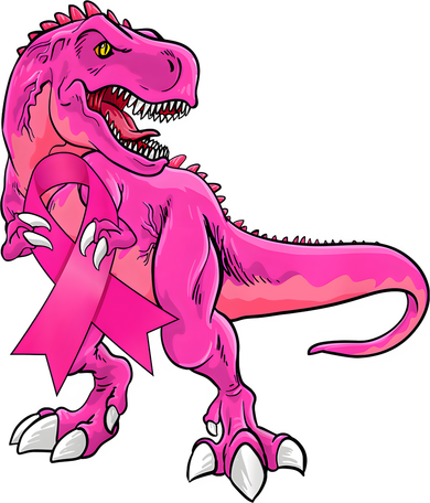 Kids Pink Ribbon Dinosaur Breast Cancer Awareness Boy Hoodie