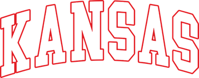 Kansas United States Varsity Style White Red Font Mousepad