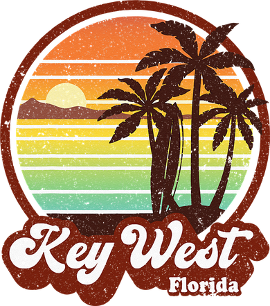 Key West Souvenirs Florida Vintage Surf Surfing Retro 70s Bucket Hat