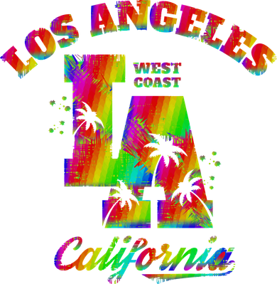 LA Retro Los Angeles Colors Button
