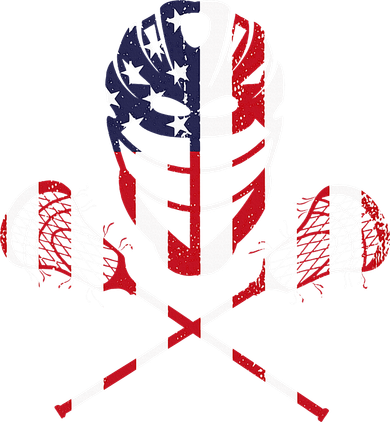 Lacrosse American Flag Lax Helmet Sticks Ornament