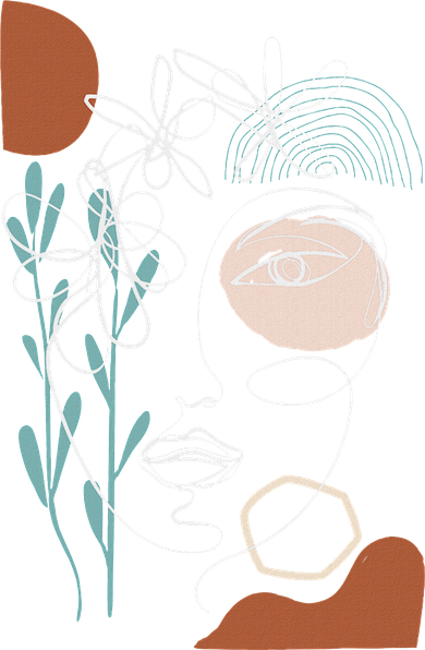 Line Art Face Abstract Art One Line Minimal Women's T-Shirt