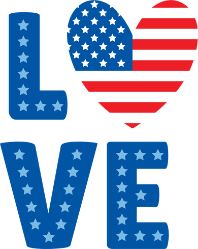 Love American Flag Heart 4th Of July Kids Sweatshirt