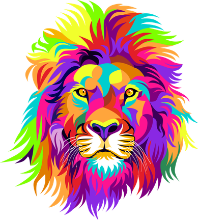 Lion Abstract Portrait Colorful Head Kids Long Sleeve Shirt