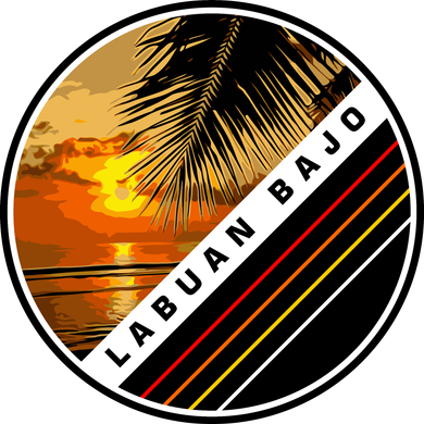 Labuan Bajo Retro Sunset Button