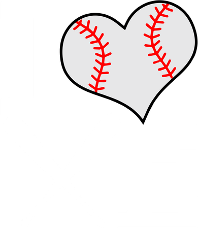 Love Baseball Heart Graphic Women's T-Shirt