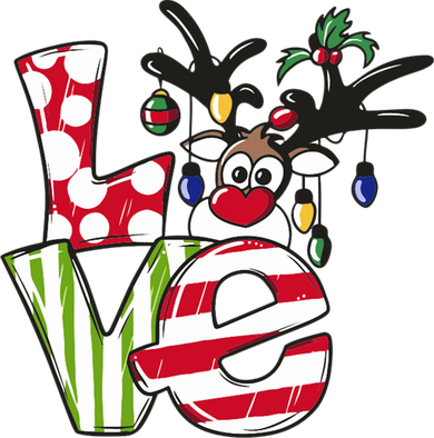 Love Christmas Cute Reindeer Kids Sweatshirt